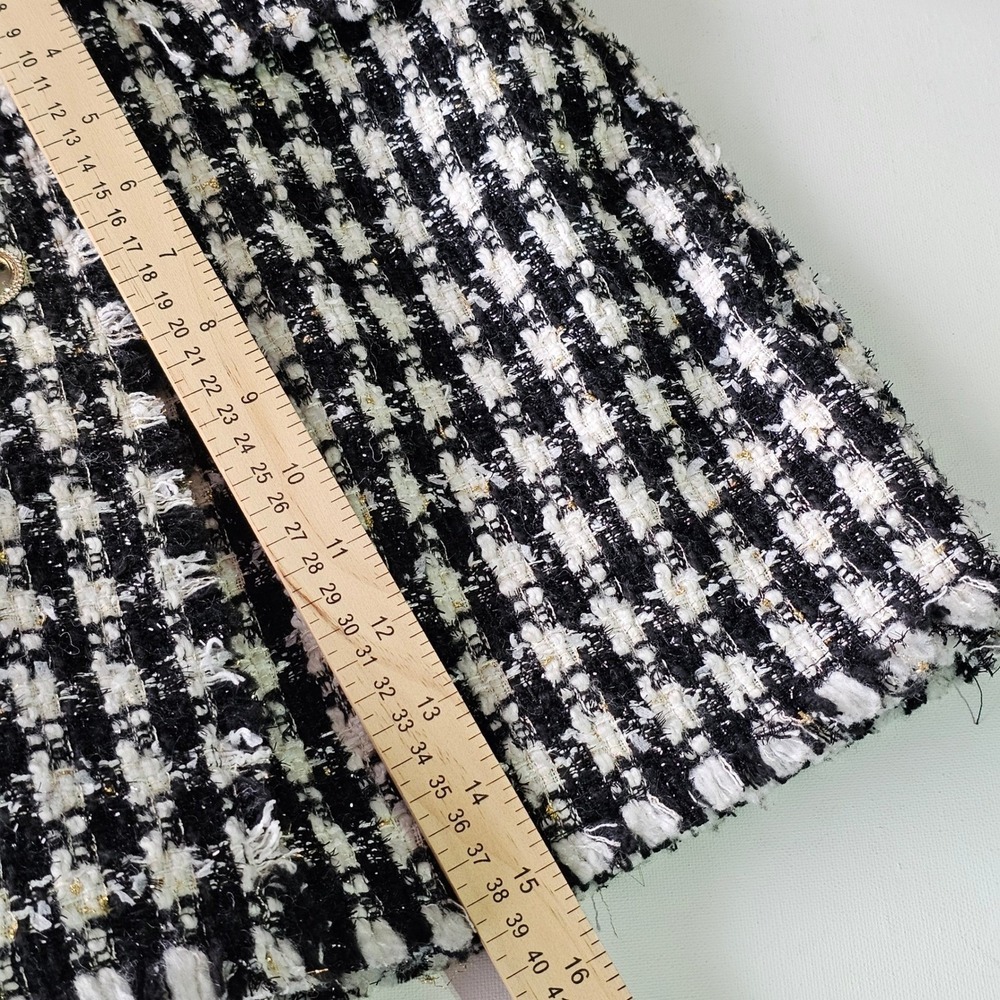 House of Harlow Houndstooth Tweed Boucle Skort Skirt Gold Buttons Wool Blend XL - Picture 6 of 12